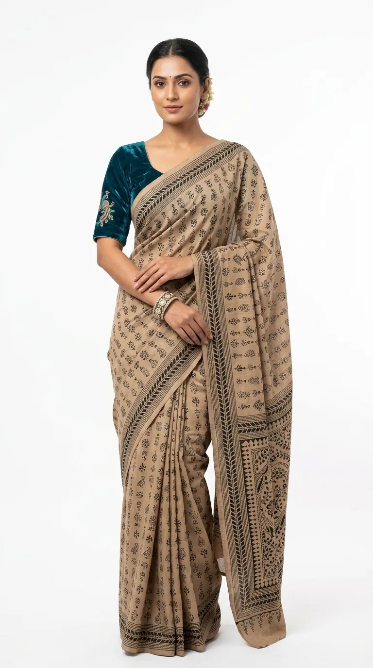 Embellished, Embroidered Bollywood
                                    Organza Saree (Green)