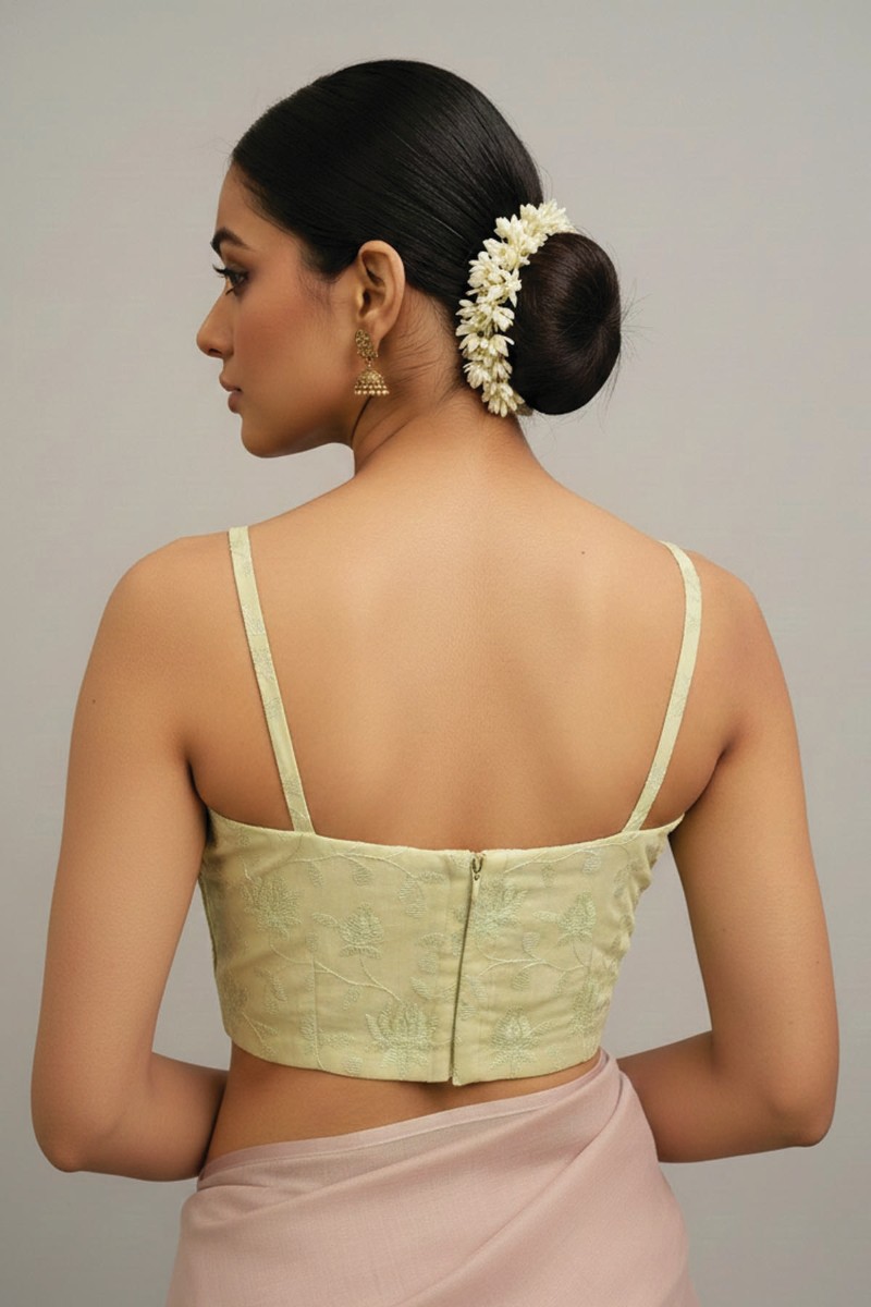 Embellished, Embroidered Bollywood
                                    Organza Saree (Green)