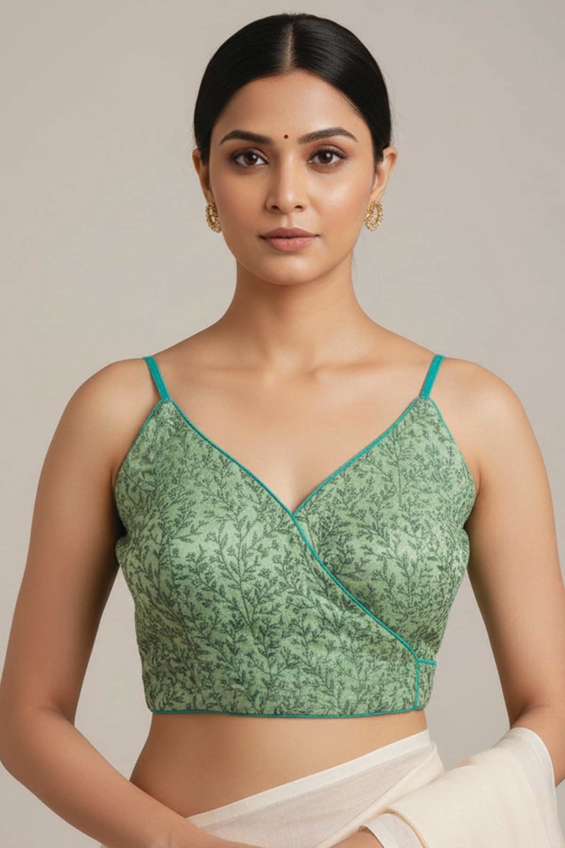 Embellished, Embroidered Bollywood
                                    Organza Saree (Green)