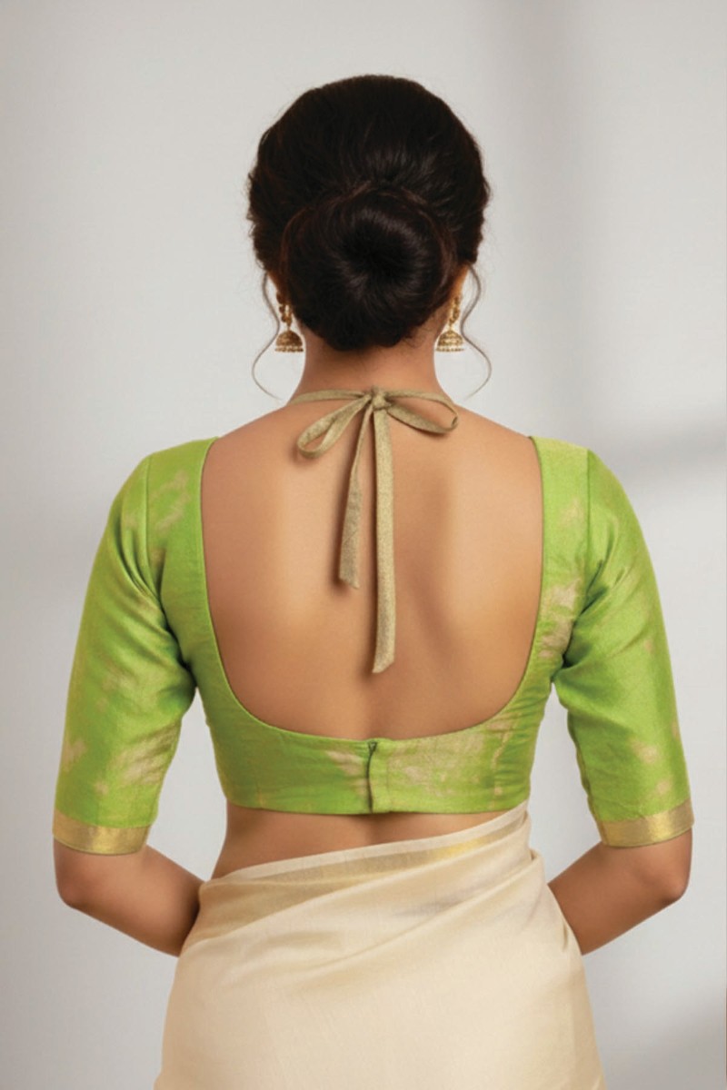 Embellished, Embroidered Bollywood
                                    Organza Saree (Green)