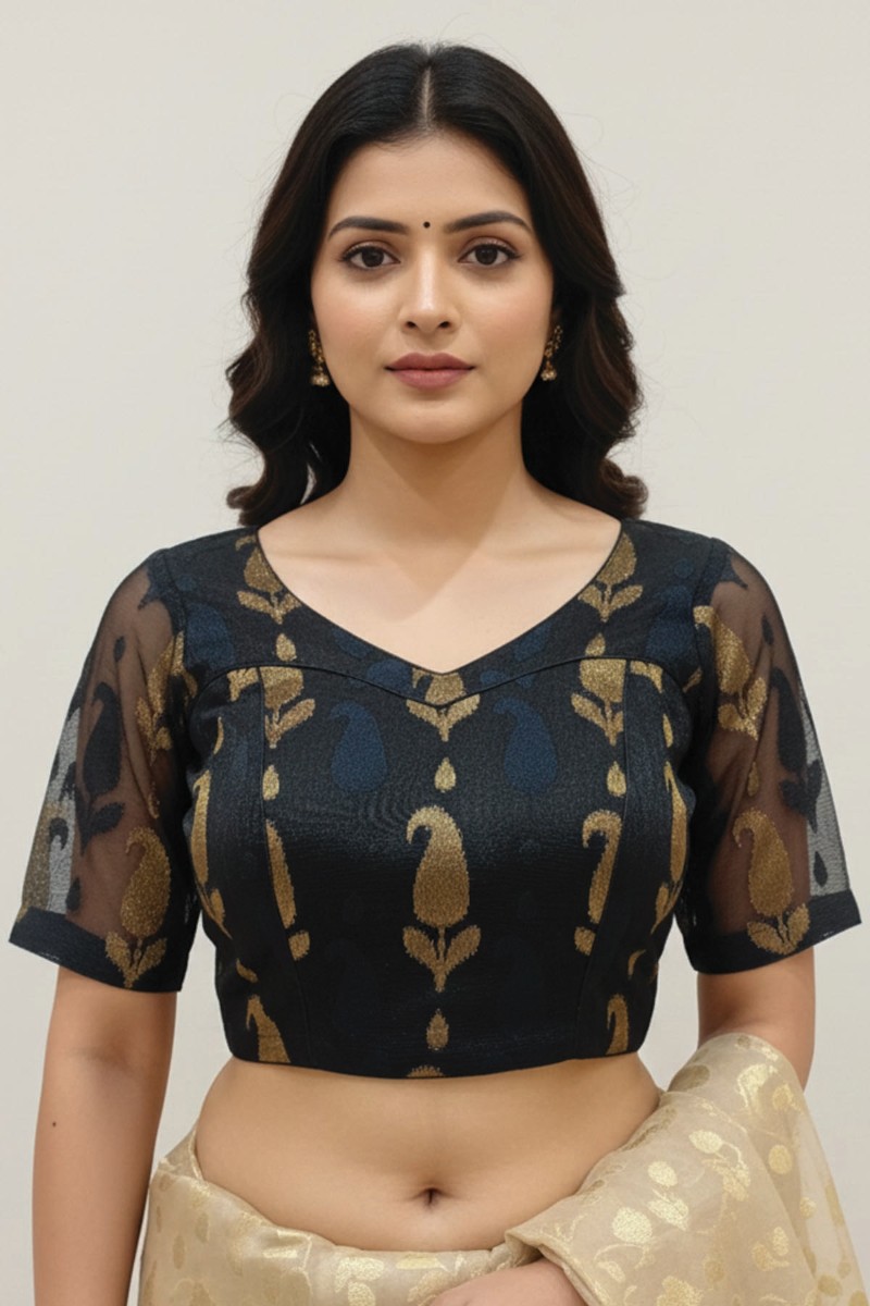 Embellished, Embroidered Bollywood
                                    Organza Saree (Green)