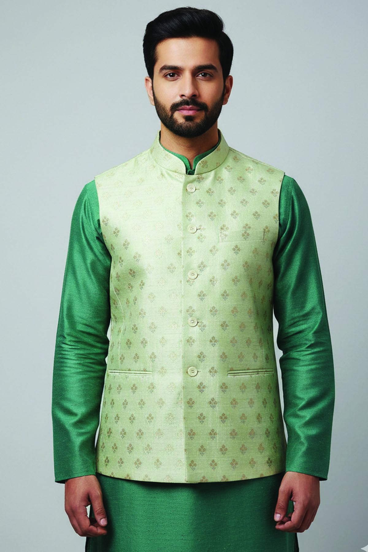 Embellished, Embroidered Bollywood
                                    Organza Saree (Green)