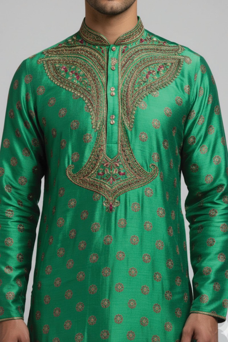 Embellished, Embroidered Bollywood
                                    Organza Saree (Green)