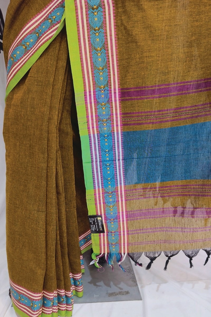 Embellished, Embroidered Bollywood
                                    Organza Saree (Green)
