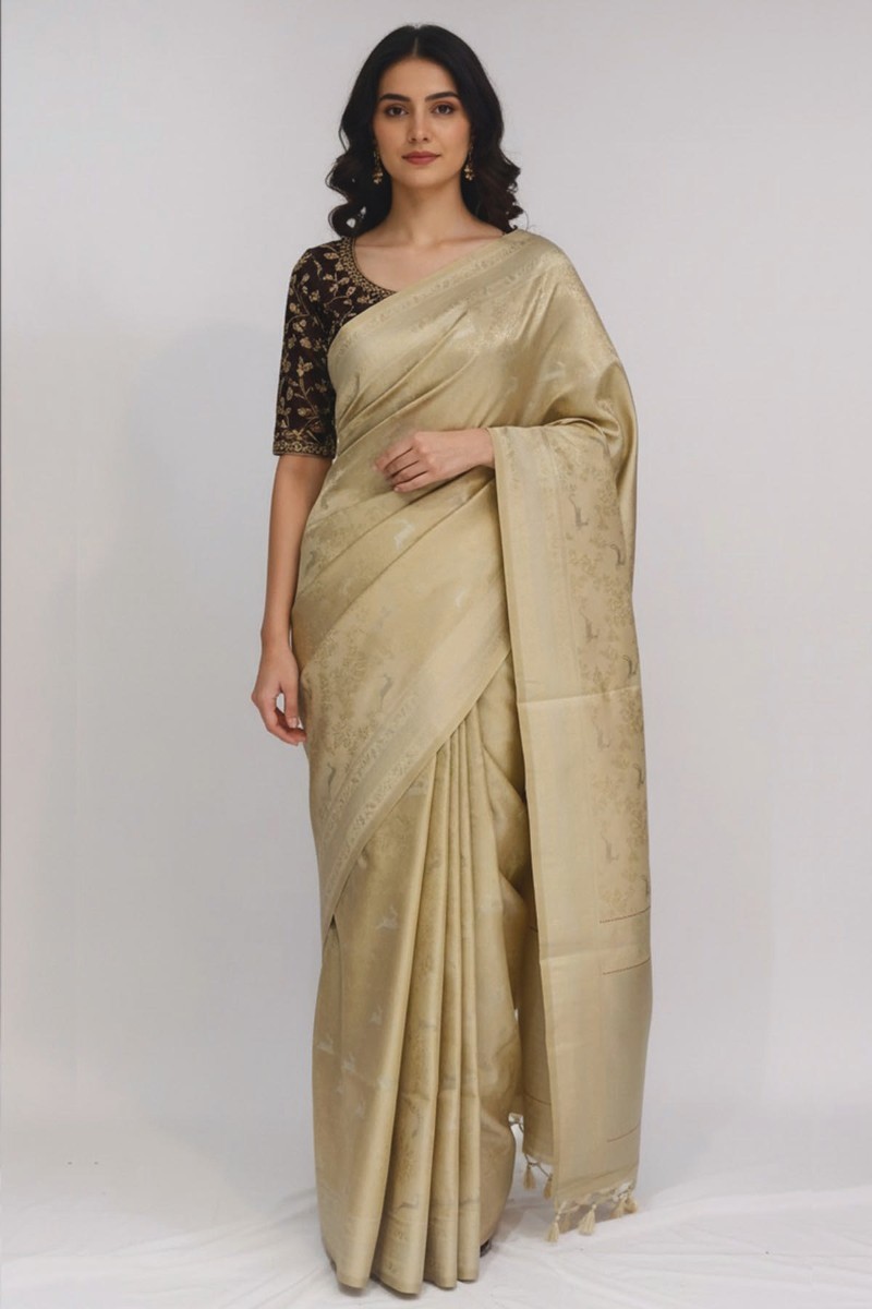 Embellished, Embroidered Bollywood
                                    Organza Saree (Green)