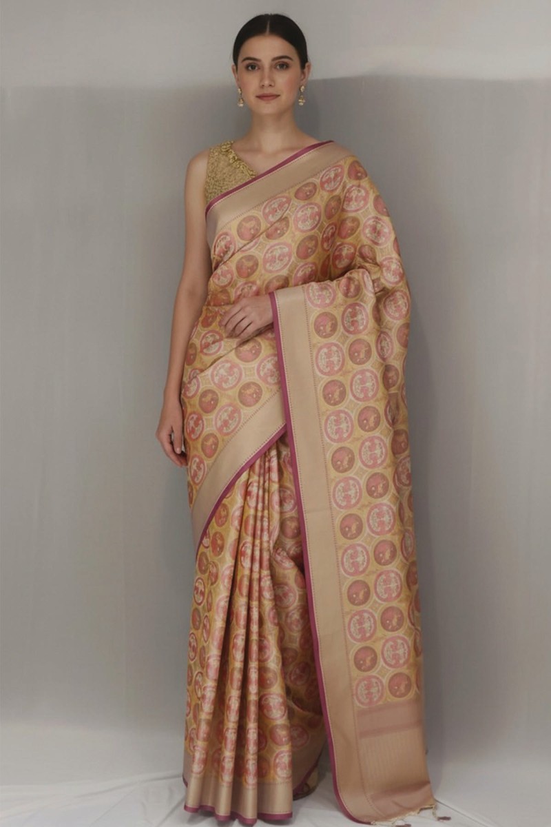 Embellished, Embroidered Bollywood
                                    Organza Saree (Green)