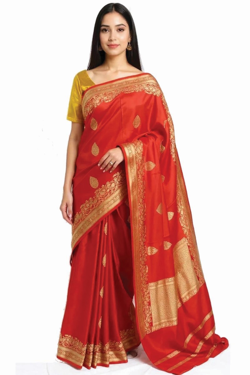 Embellished, Embroidered Bollywood
                                    Organza Saree (Green)
