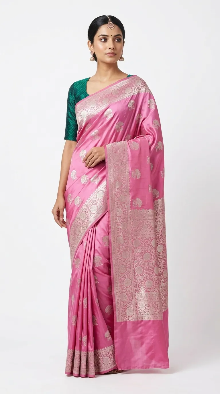 Embellished, Embroidered Bollywood
                                    Organza Saree (Green)