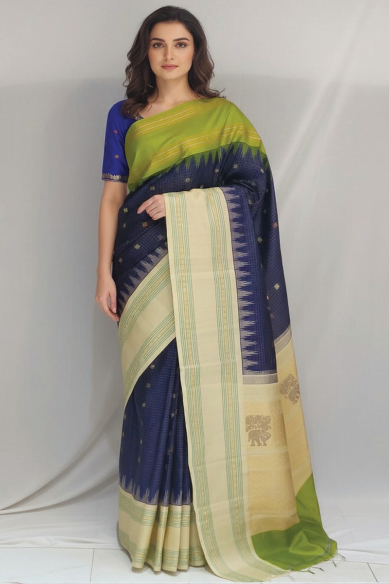 Embellished, Embroidered Bollywood
                                    Organza Saree (Green)