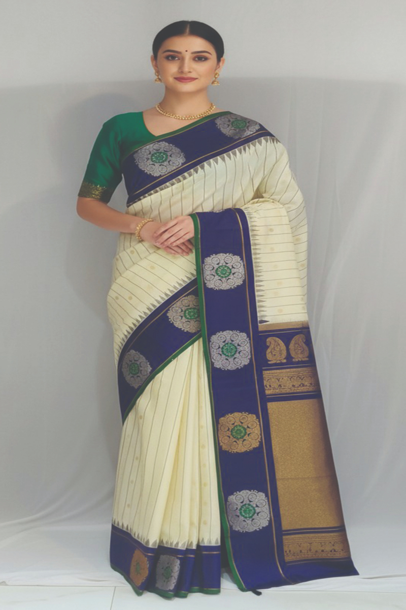 Embellished, Embroidered Bollywood
                                    Organza Saree (Green)