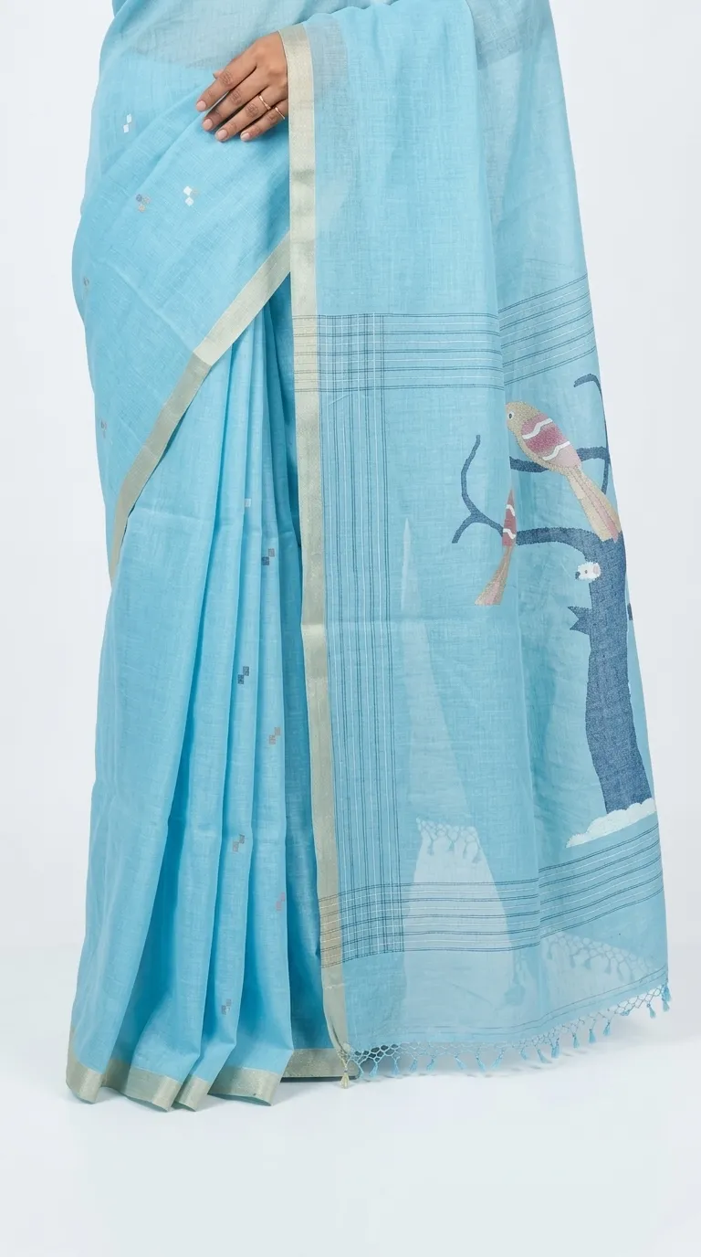 Embellished, Embroidered Bollywood
                                    Organza Saree (Green)