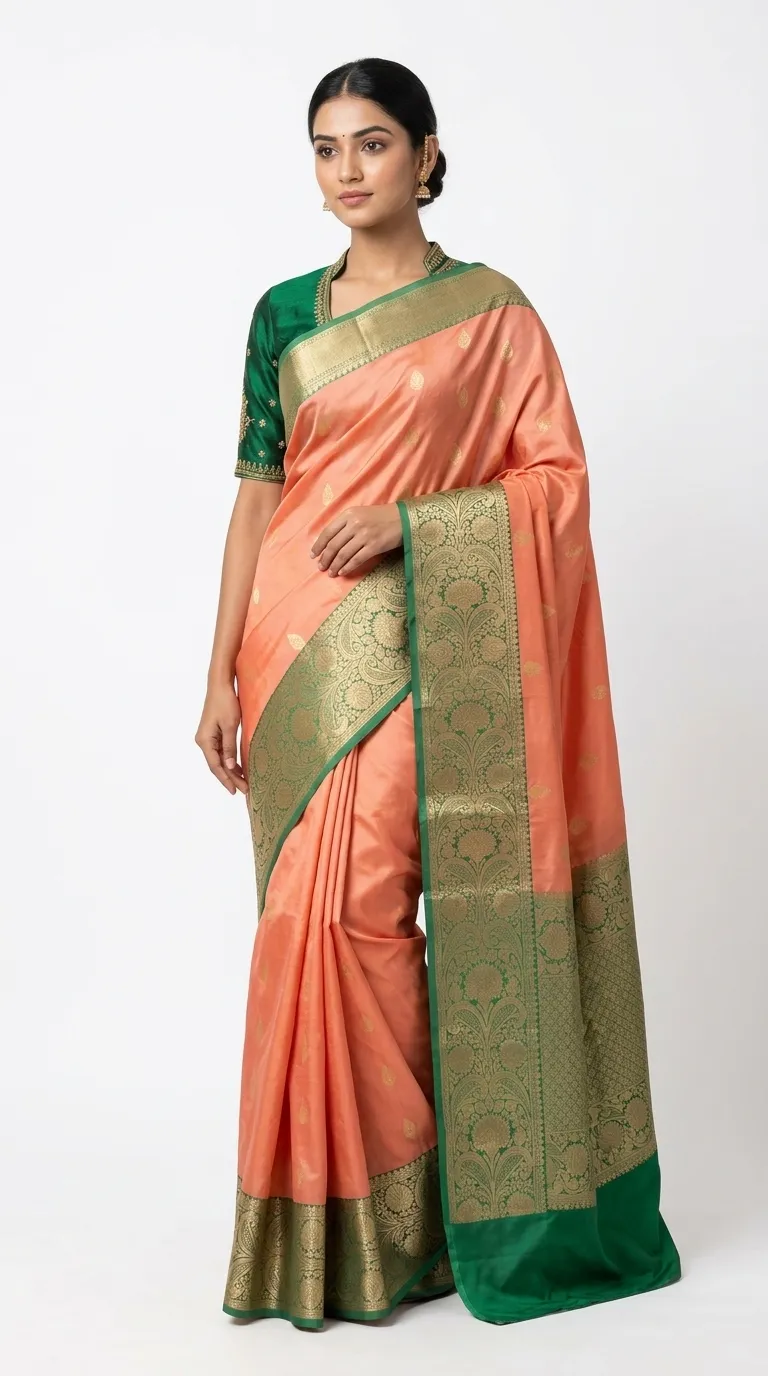 Embellished, Embroidered Bollywood
                                    Organza Saree (Green)