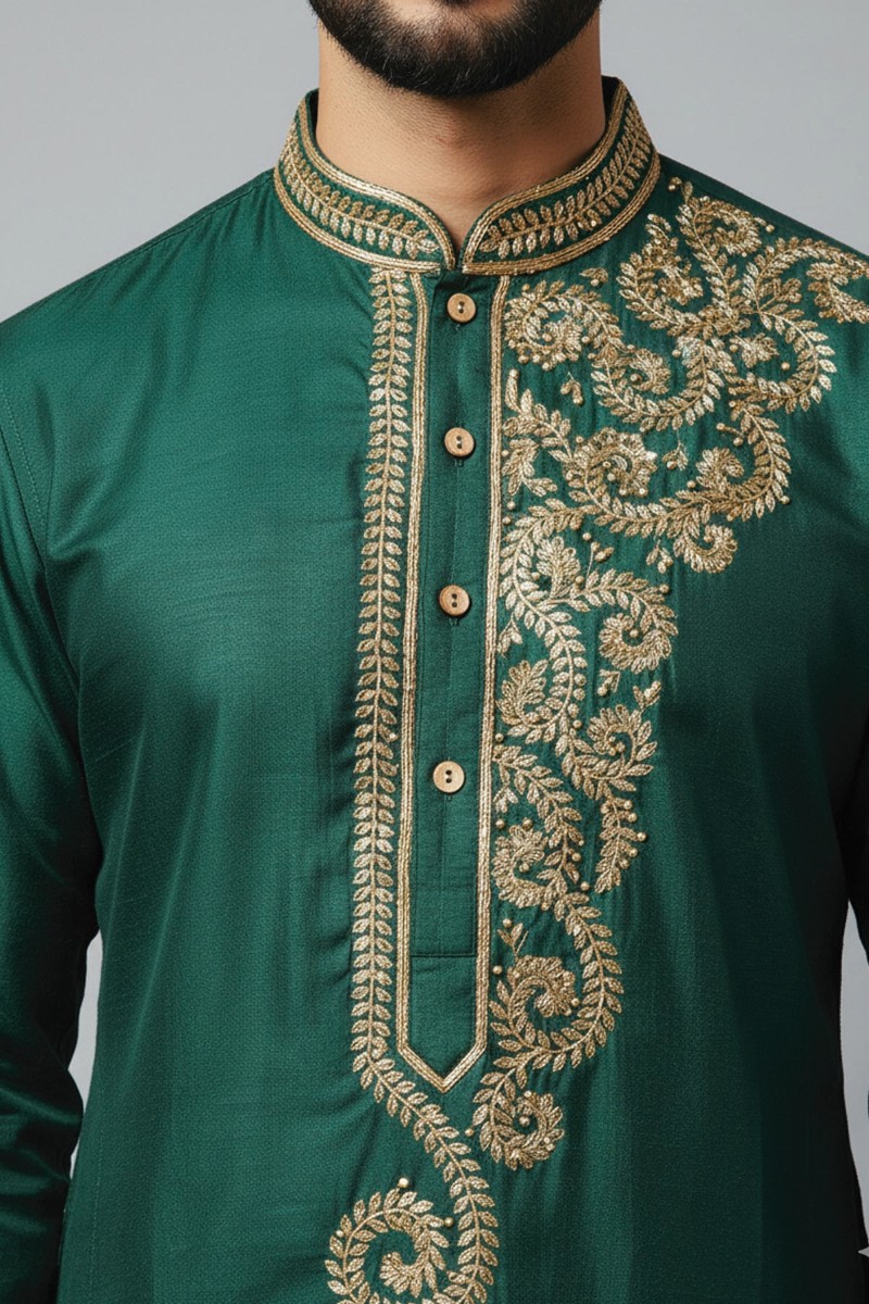 Embellished, Embroidered Bollywood
                                    Organza Saree (Green)