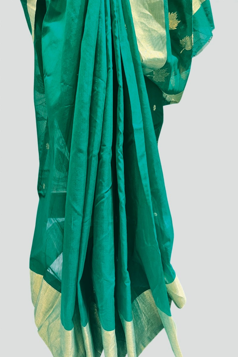 Embellished, Embroidered Bollywood
                                    Organza Saree (Green)