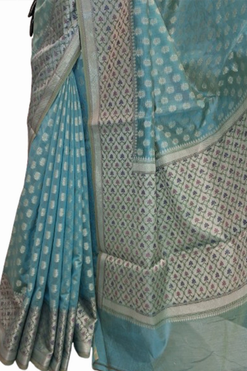 Embellished, Embroidered Bollywood
                                    Organza Saree (Green)