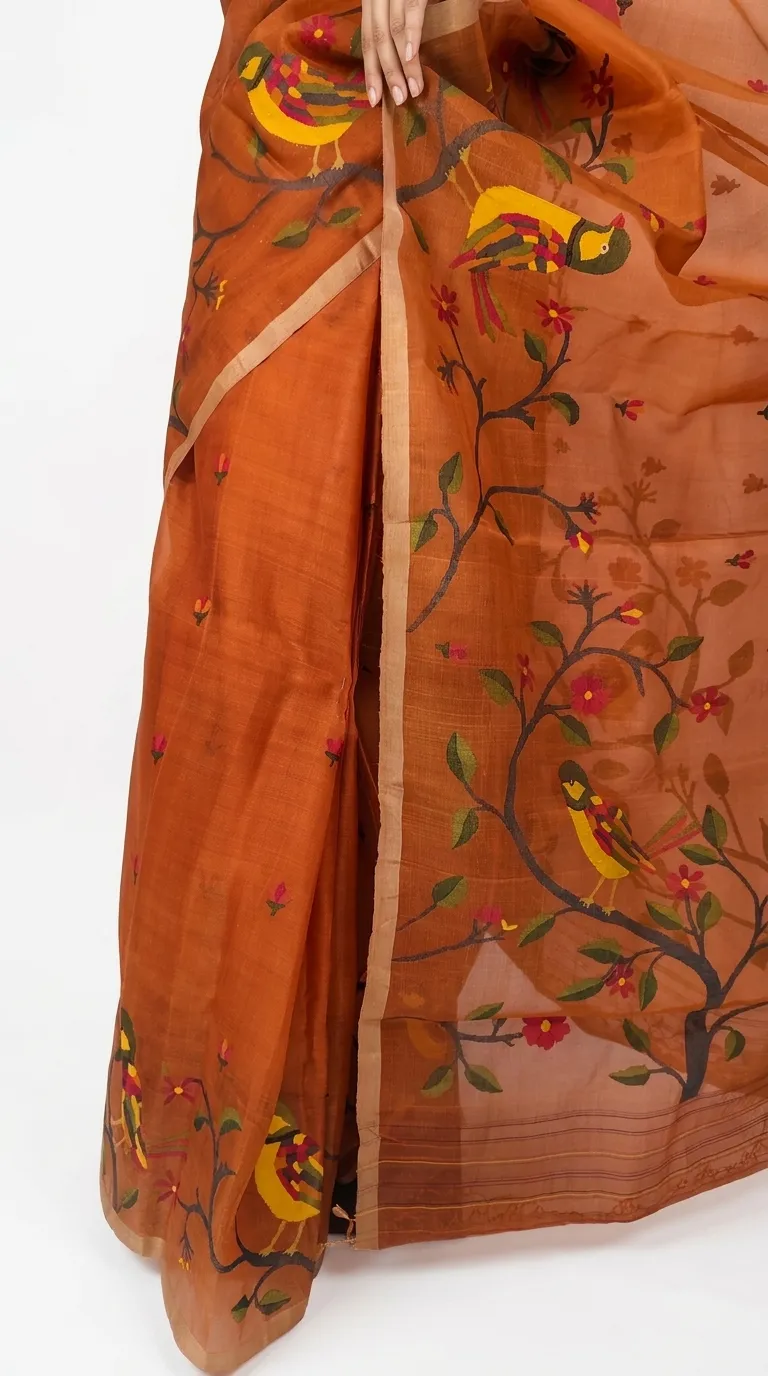 Embellished, Embroidered Bollywood
                                    Organza Saree (Green)
