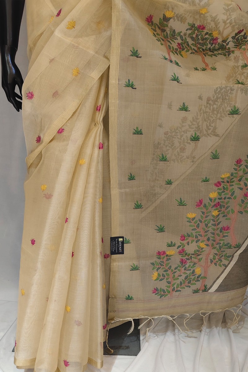 Embellished, Embroidered Bollywood
                                    Organza Saree (Green)