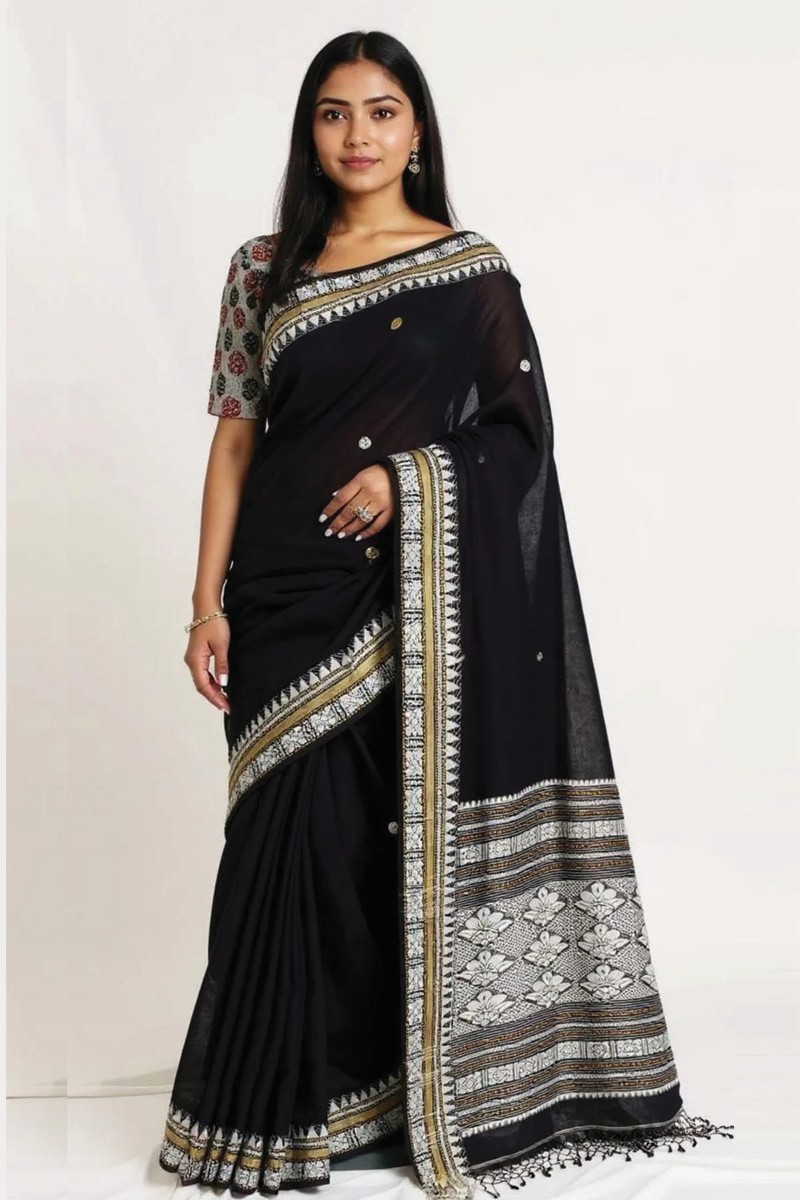 Embellished, Embroidered Bollywood
                                    Organza Saree (Green)