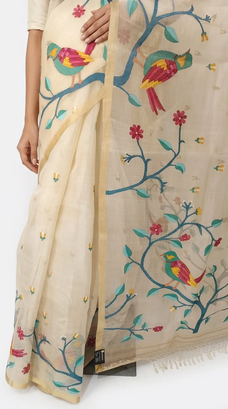 Embellished, Embroidered Bollywood
                                    Organza Saree (Green)