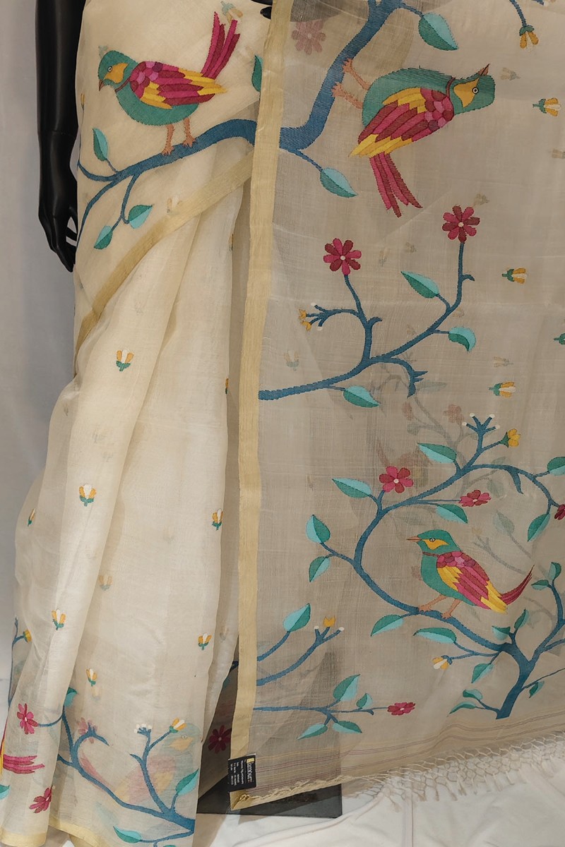 Embellished, Embroidered Bollywood
                                    Organza Saree (Green)