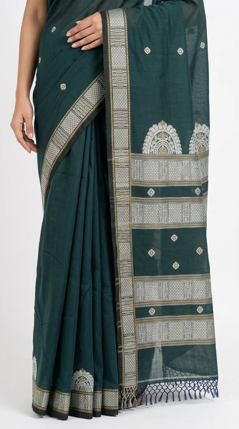 Embellished, Embroidered Bollywood
                                    Organza Saree (Green)