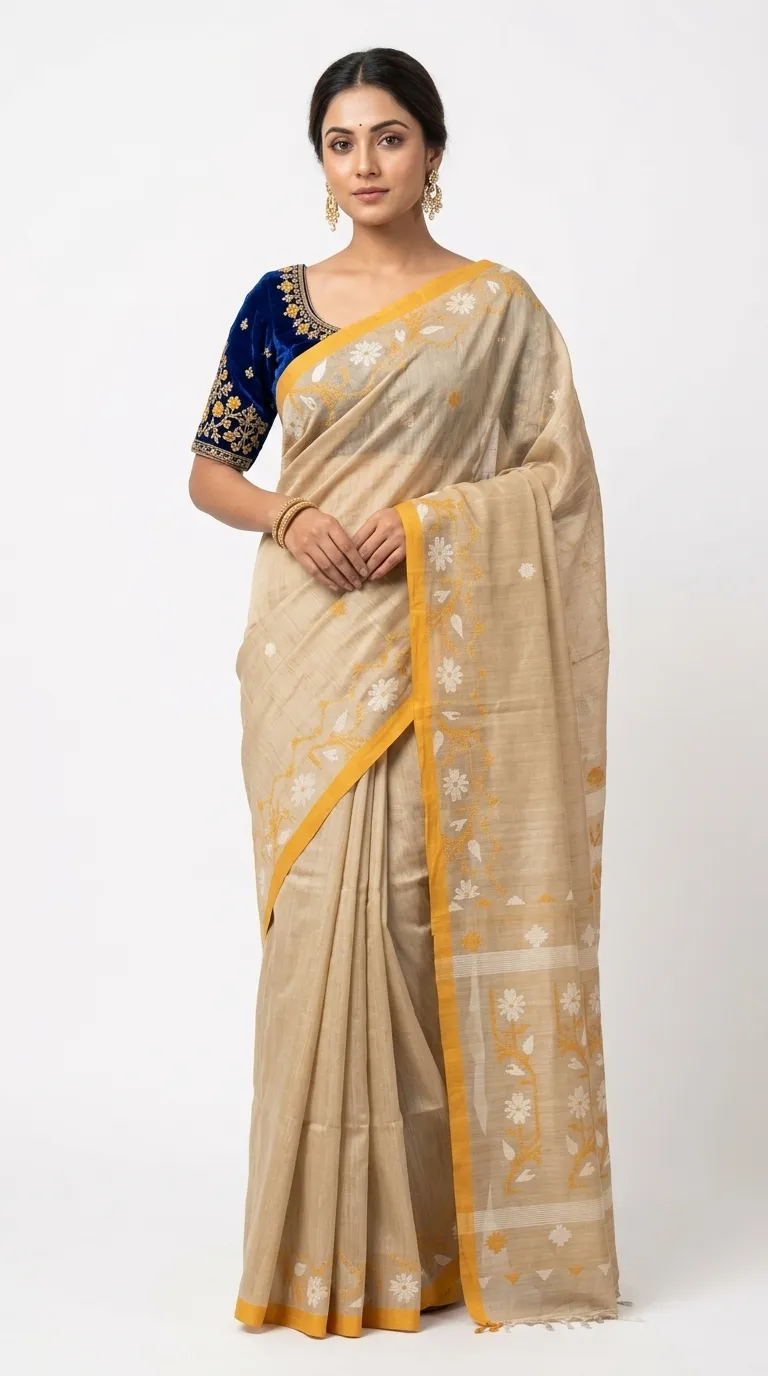 Digital Print Daily Wear Silk Blend Saree