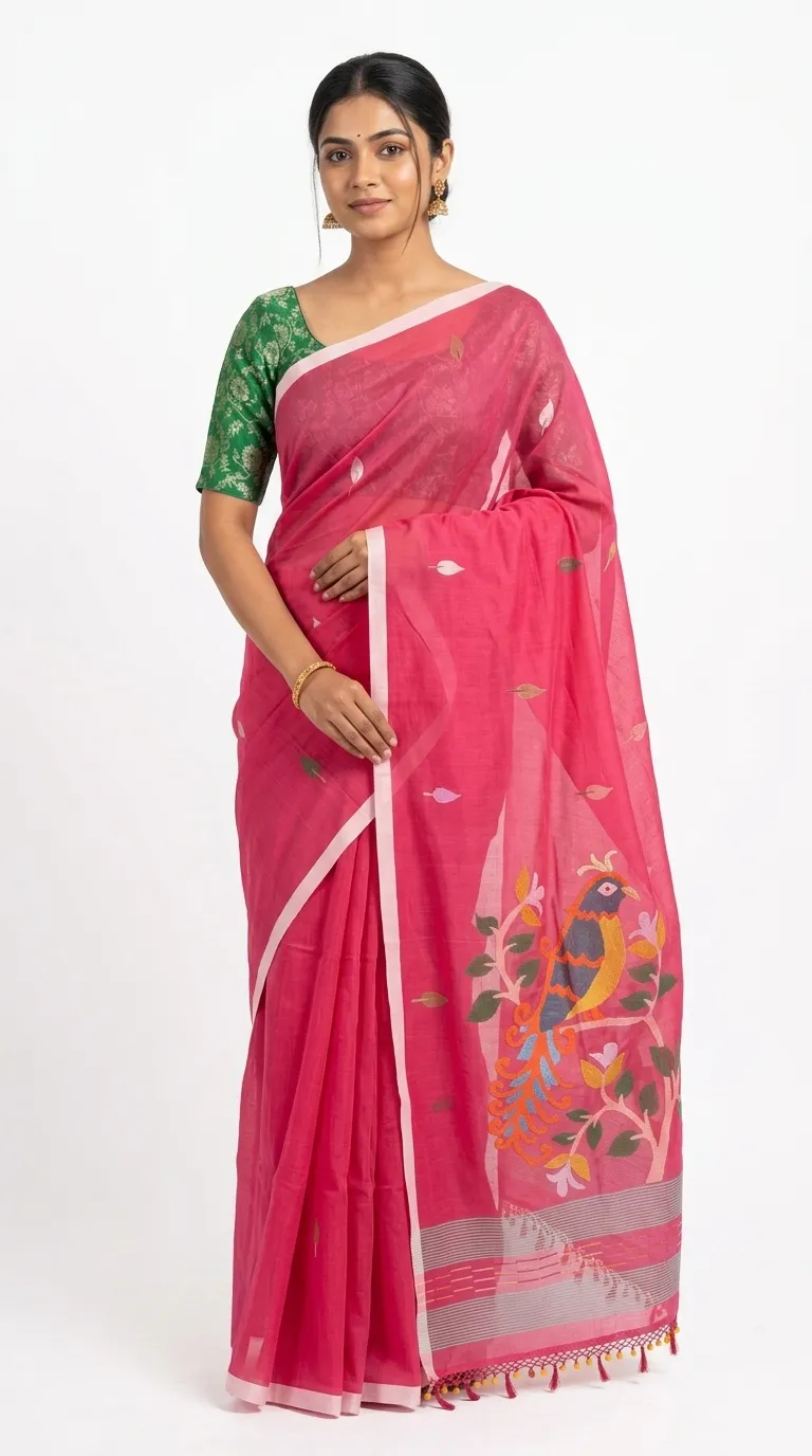 Embellished, Embroidered Bollywood
                                    Organza Saree (Green)