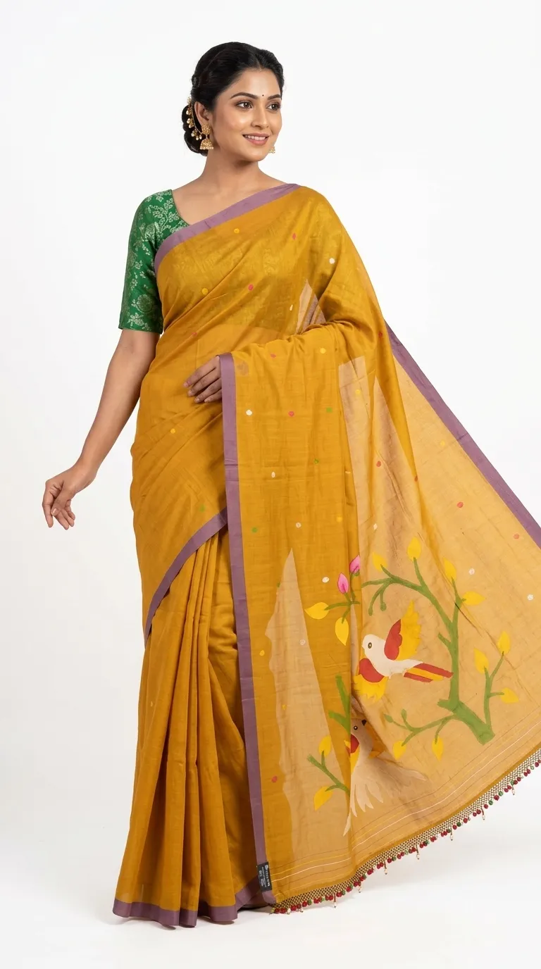 Embellished, Embroidered Bollywood
                                    Organza Saree (Green)