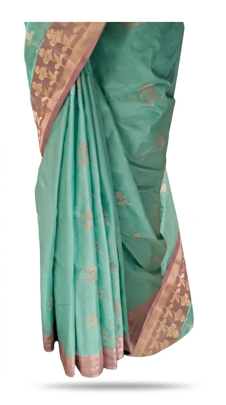 Embellished, Embroidered Bollywood
                                    Organza Saree (Green)