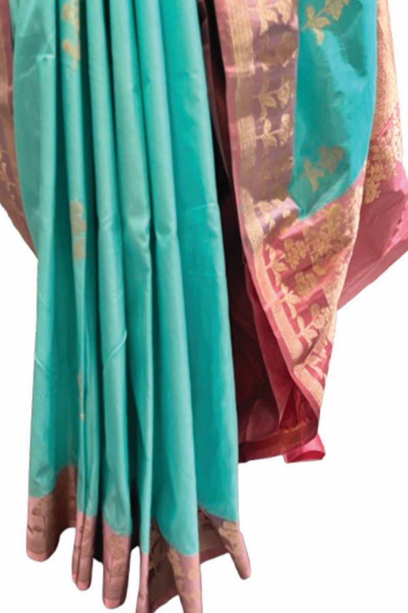 Embellished, Embroidered Bollywood
                                    Organza Saree (Green)