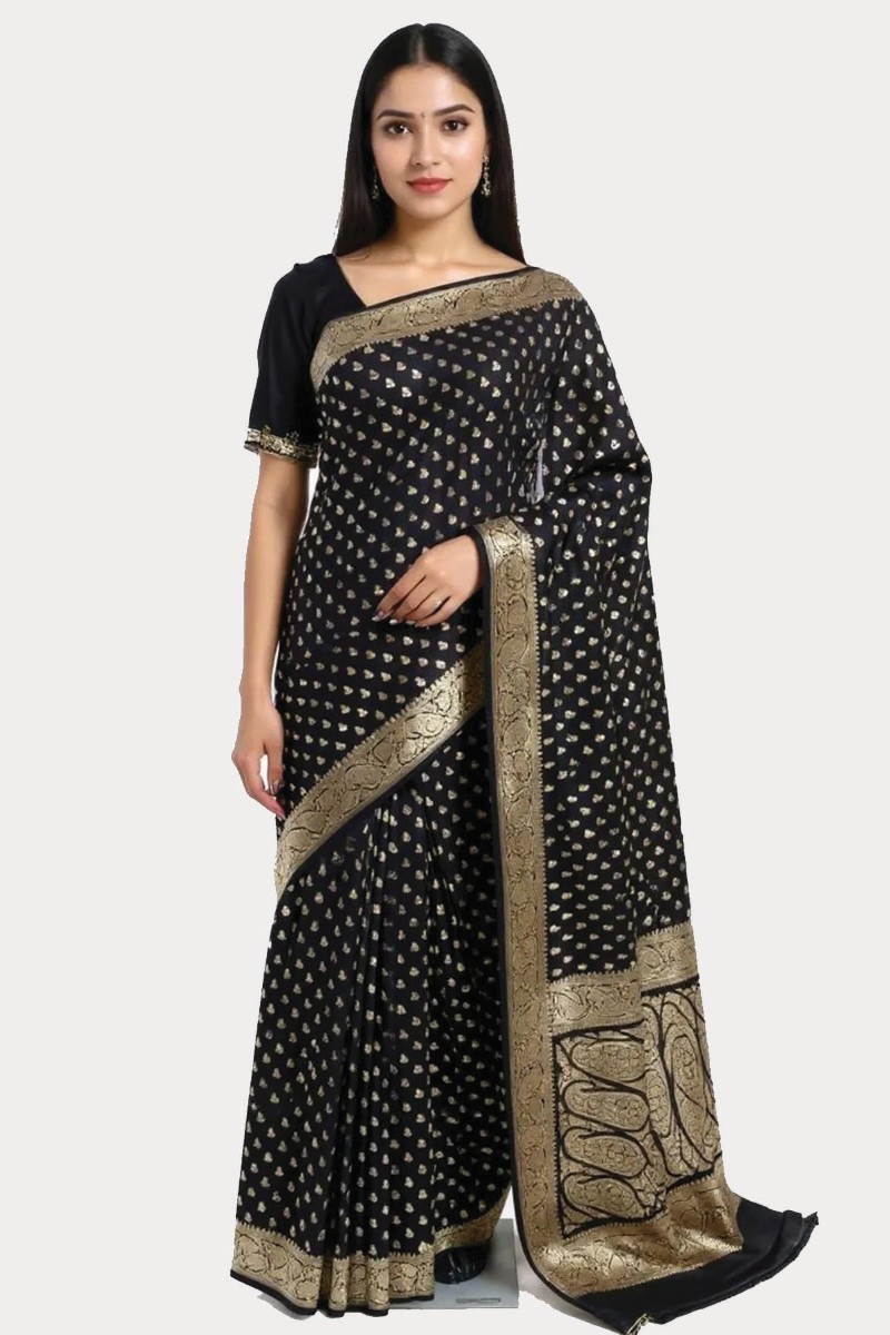 Embellished, Embroidered Bollywood
                                    Organza Saree (Green)