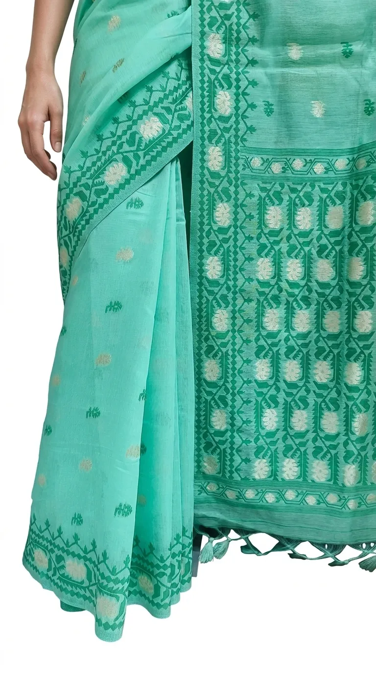 Embellished, Embroidered Bollywood
                                    Organza Saree (Green)