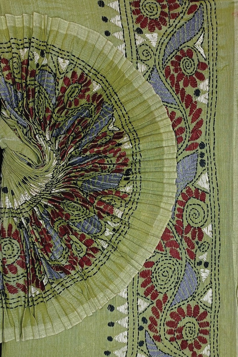Embellished, Embroidered Bollywood
                                    Organza Saree (Green)