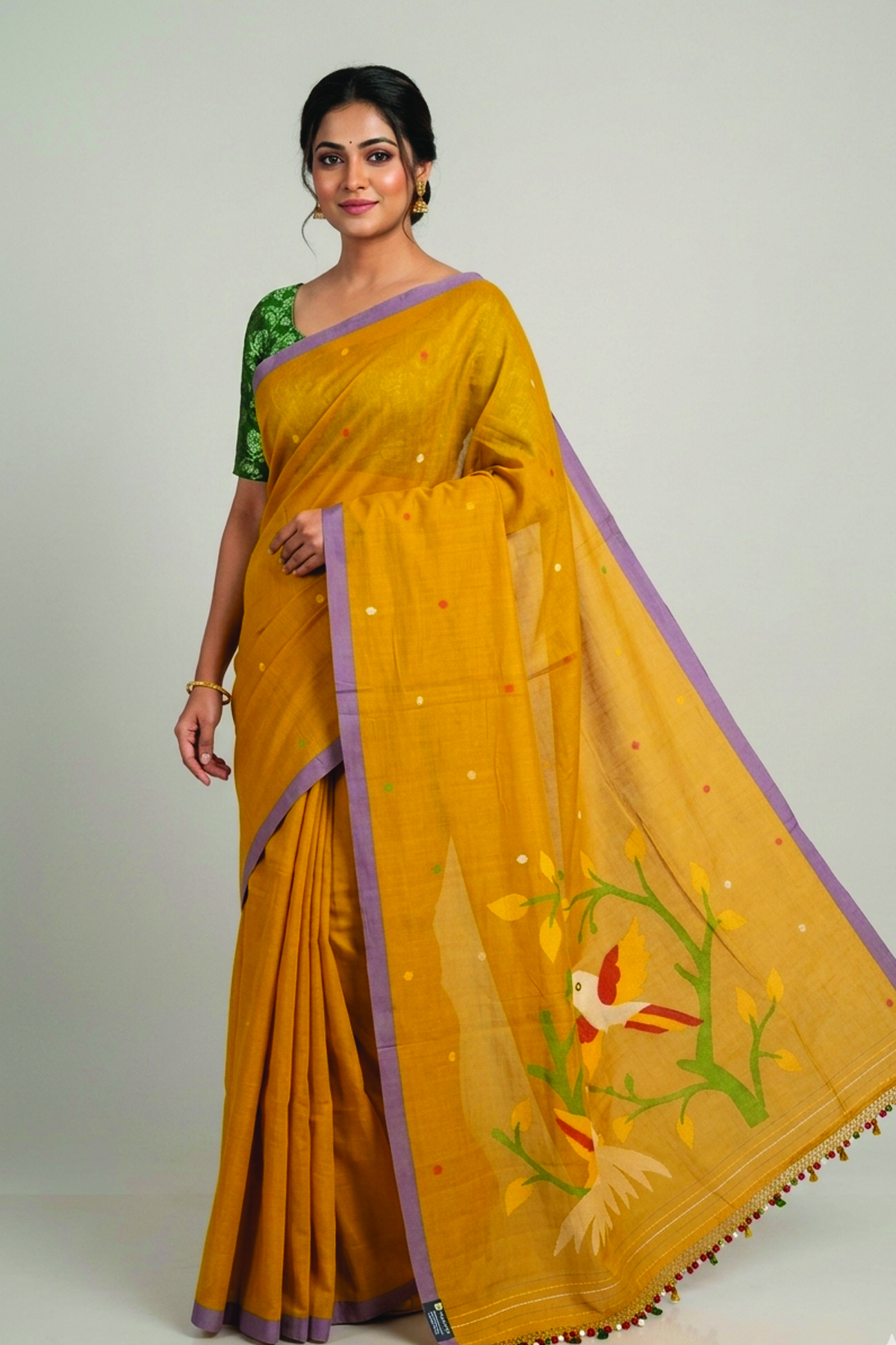 Embellished, Embroidered Bollywood
                                    Organza Saree (Green)